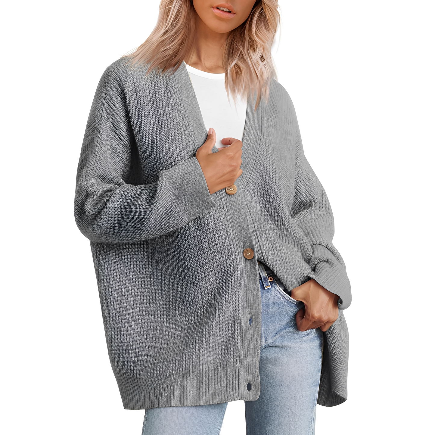 Bequemer Oversize Cardigan Frauen