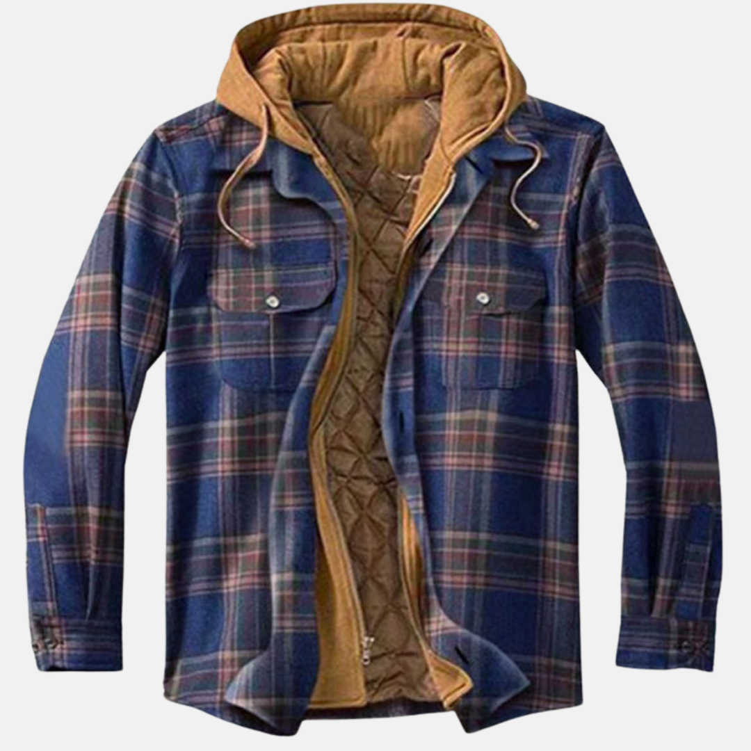 Herren Steppjacke Kariert Warm Bequem