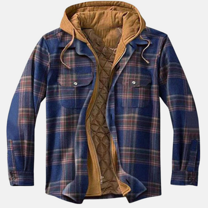 Herren Steppjacke Kariert Warm Bequem