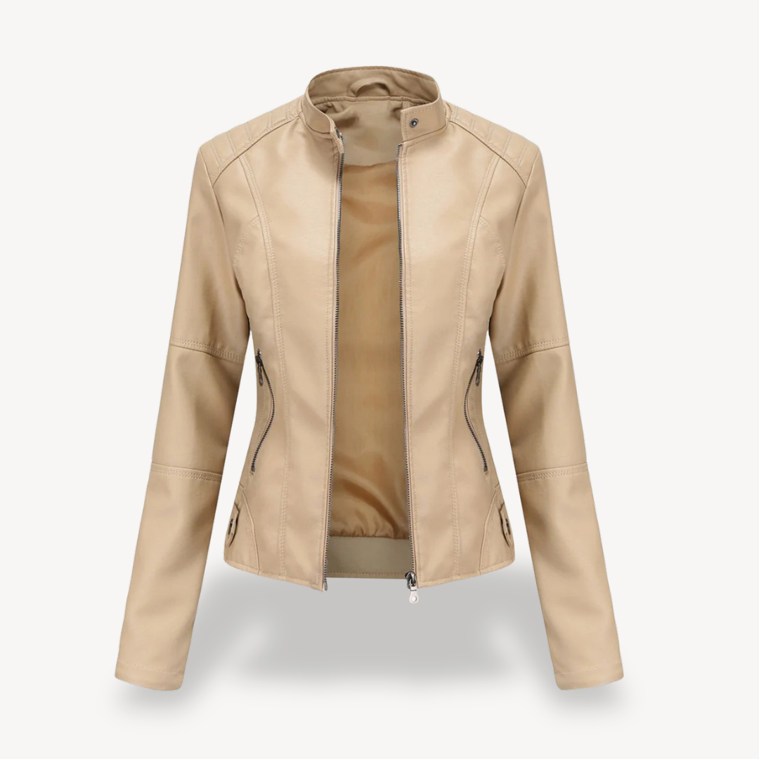 Stylische Damen Lederjacke Biker Stil