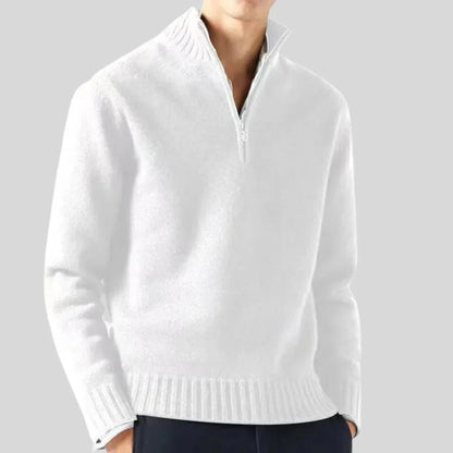 Luxus Herren Pullover Halbzipp Reißverschluss