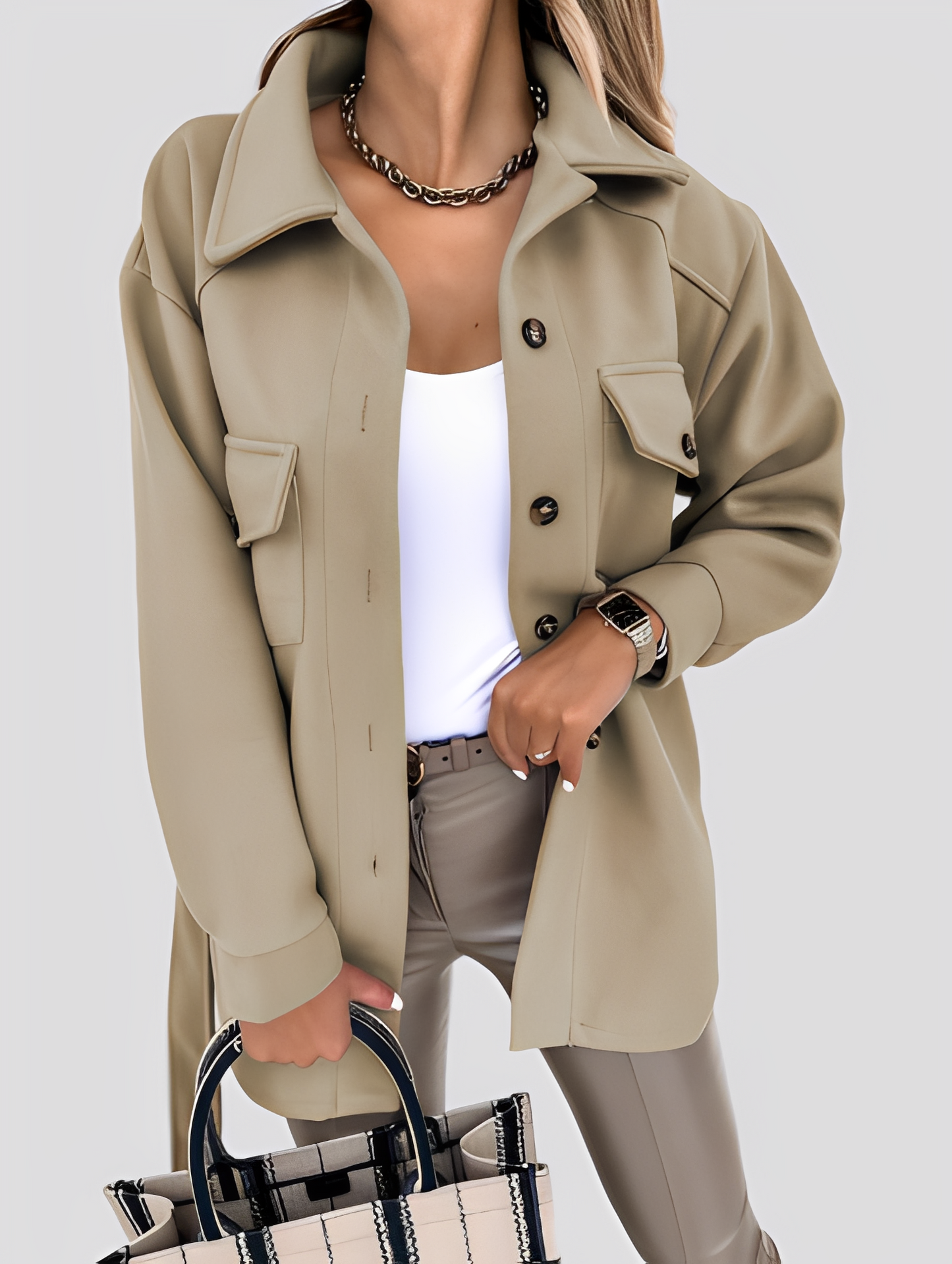Stylische Damenjacke Leicht Reverskragen