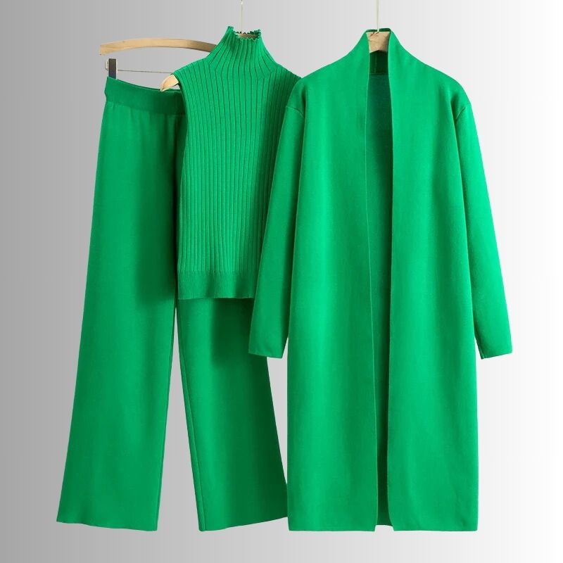 Elegantes Frauenkleid 3-Teil Set