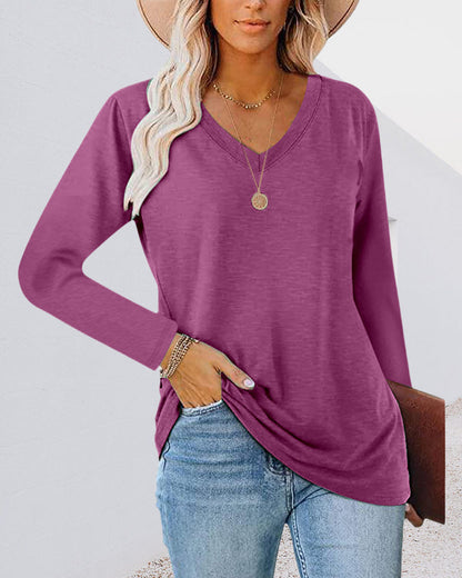 Damenschuhe und Accessoires sind nicht relevant, der Titel ist auch falsch, daher 
Frauen T-Shirt Langarm V-Ausschnitt