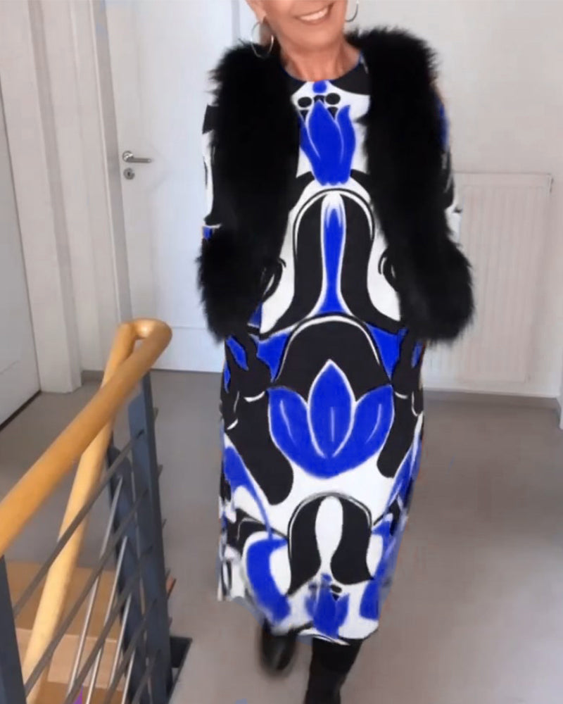 Elegantes Rundhals Sommerkleid