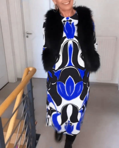 Elegantes Rundhals Sommerkleid