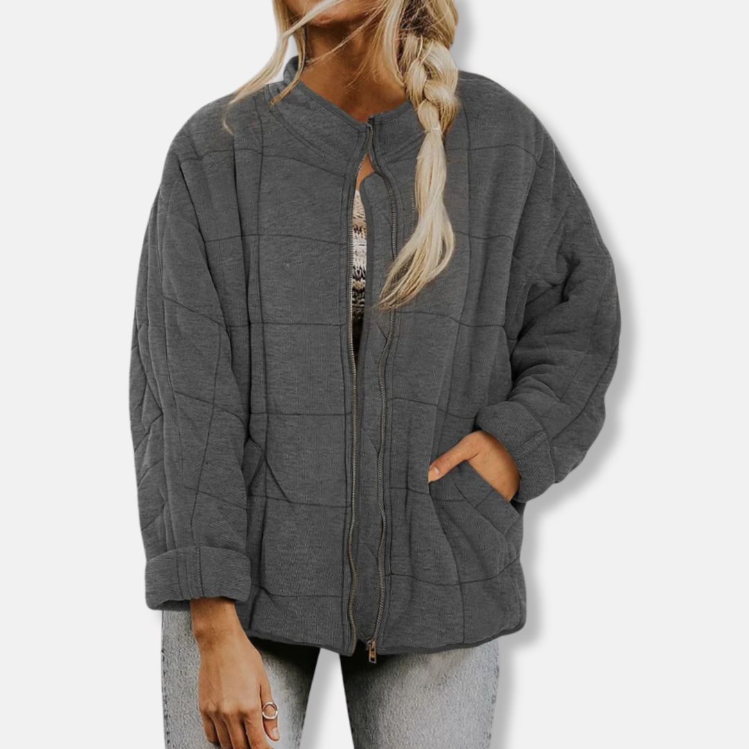 Große Steppjacke Oversized mit Stehkragen