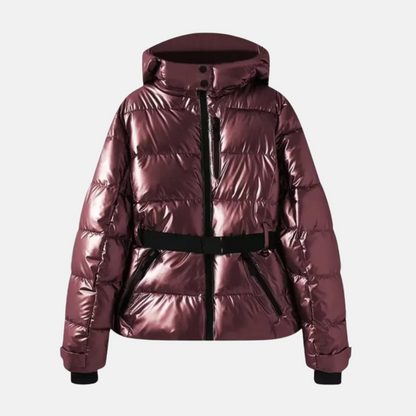 Wintersteppjacke Verstellbarer Gürtel Mit Kapuze