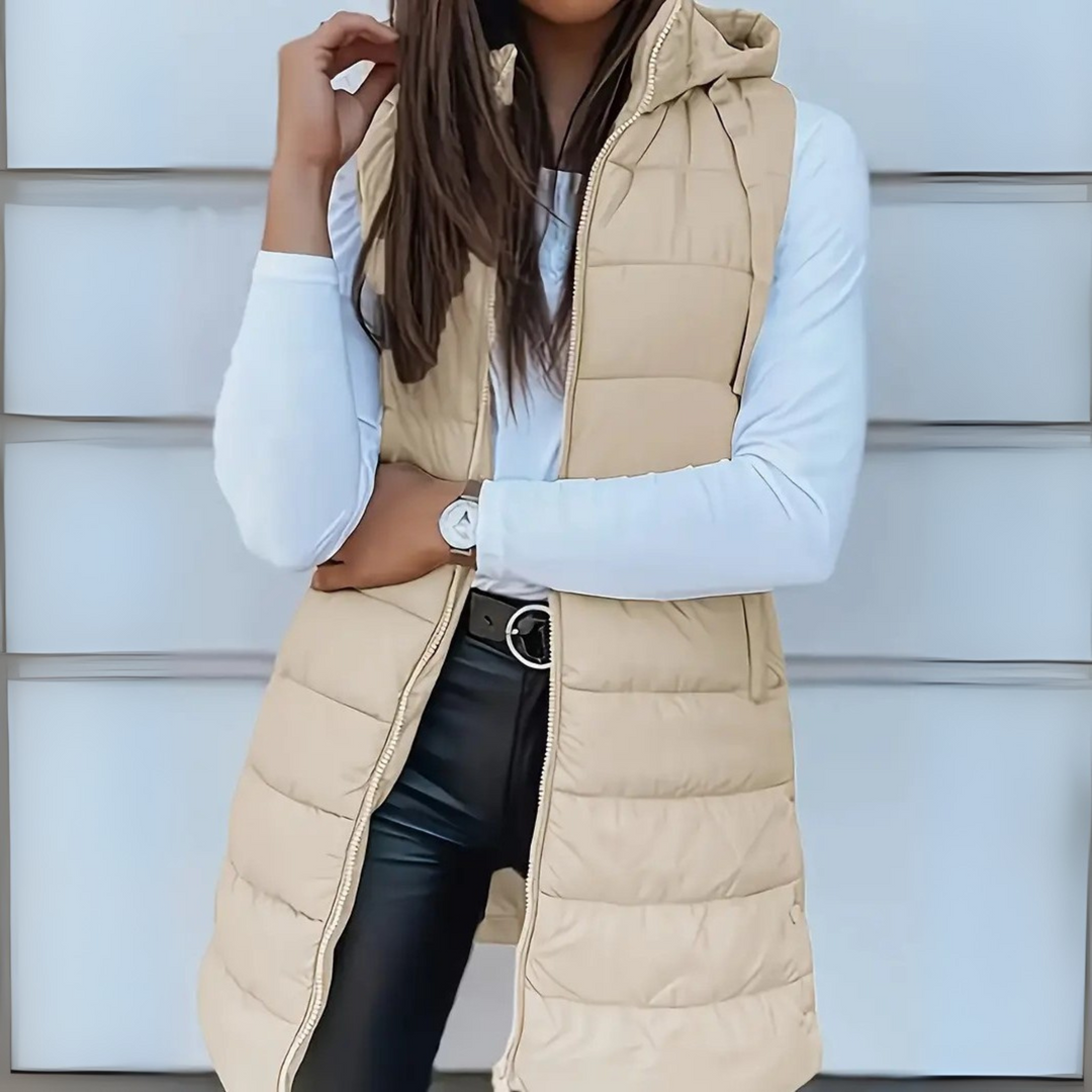 Lange Daunenweste Warm & Stylish