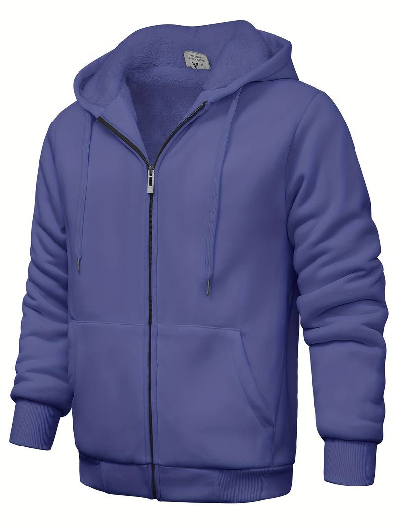 Einfarbig Kapuzenpullover modern Reißverschluss