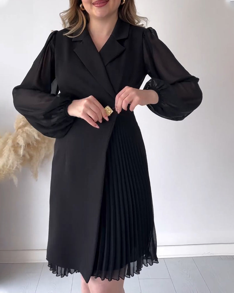 Elegante Damenkleider mit Falten und Revers - IdealeKleiden