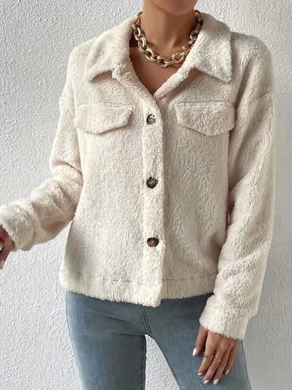 Weiche Kunstpelzjacke Lässig Warm