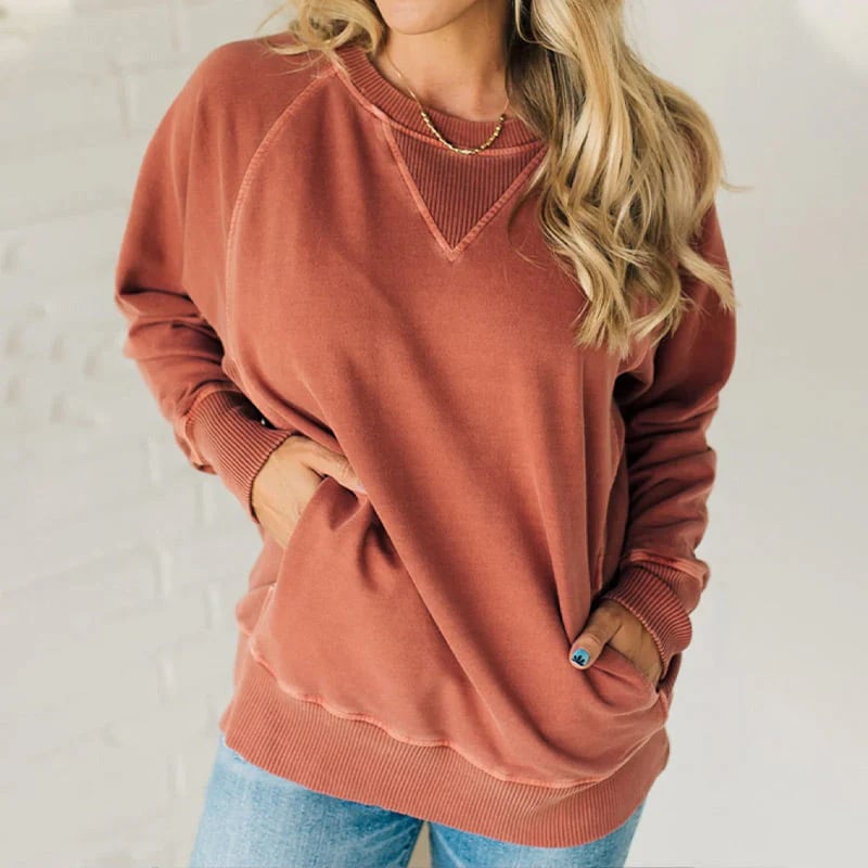 Modischer Pullover Mit Taschen