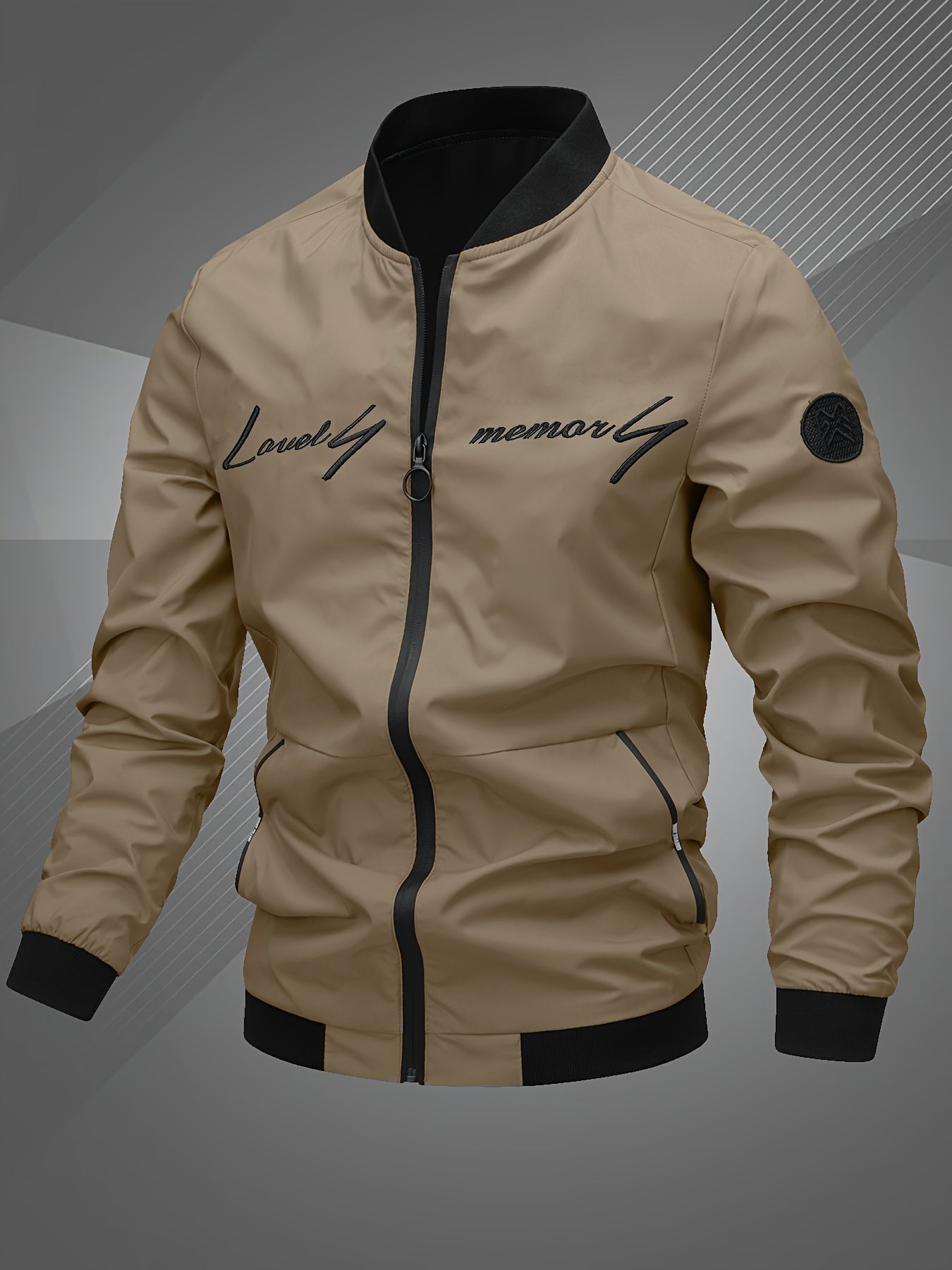 Stylische Herren Bomberjacke mit Monogramm Stickerei