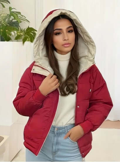 Damen Warme Fleece Jacke Kapuze