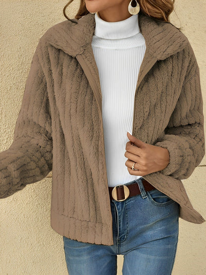 Damen Zip-Jacke Bequem Relaxed Fit