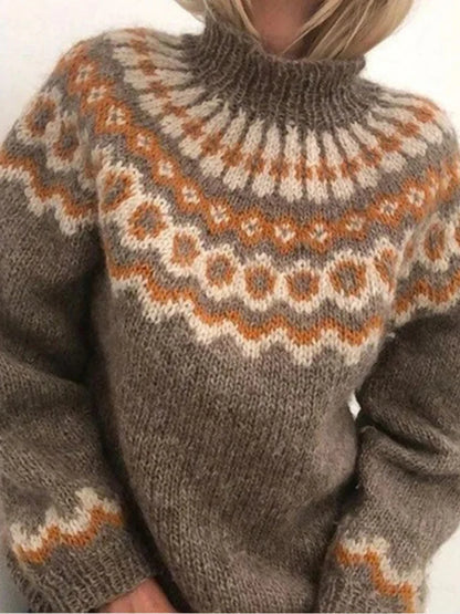 Isabella Damen Pullover Retro Style
