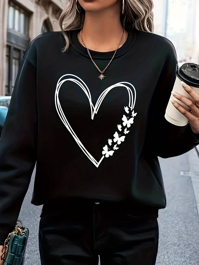 Herz Pullover Damen Mode