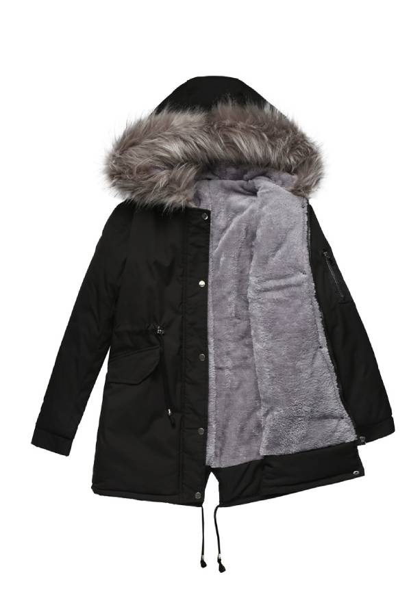 Wintermantel Damen Fleece Steppjacke Warm