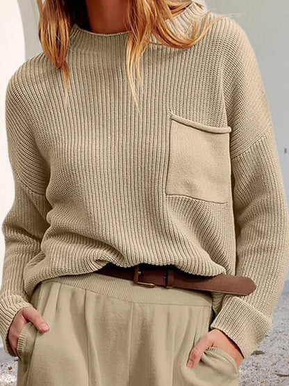 Bequemer Strickpullover mit Taschen Casual Style