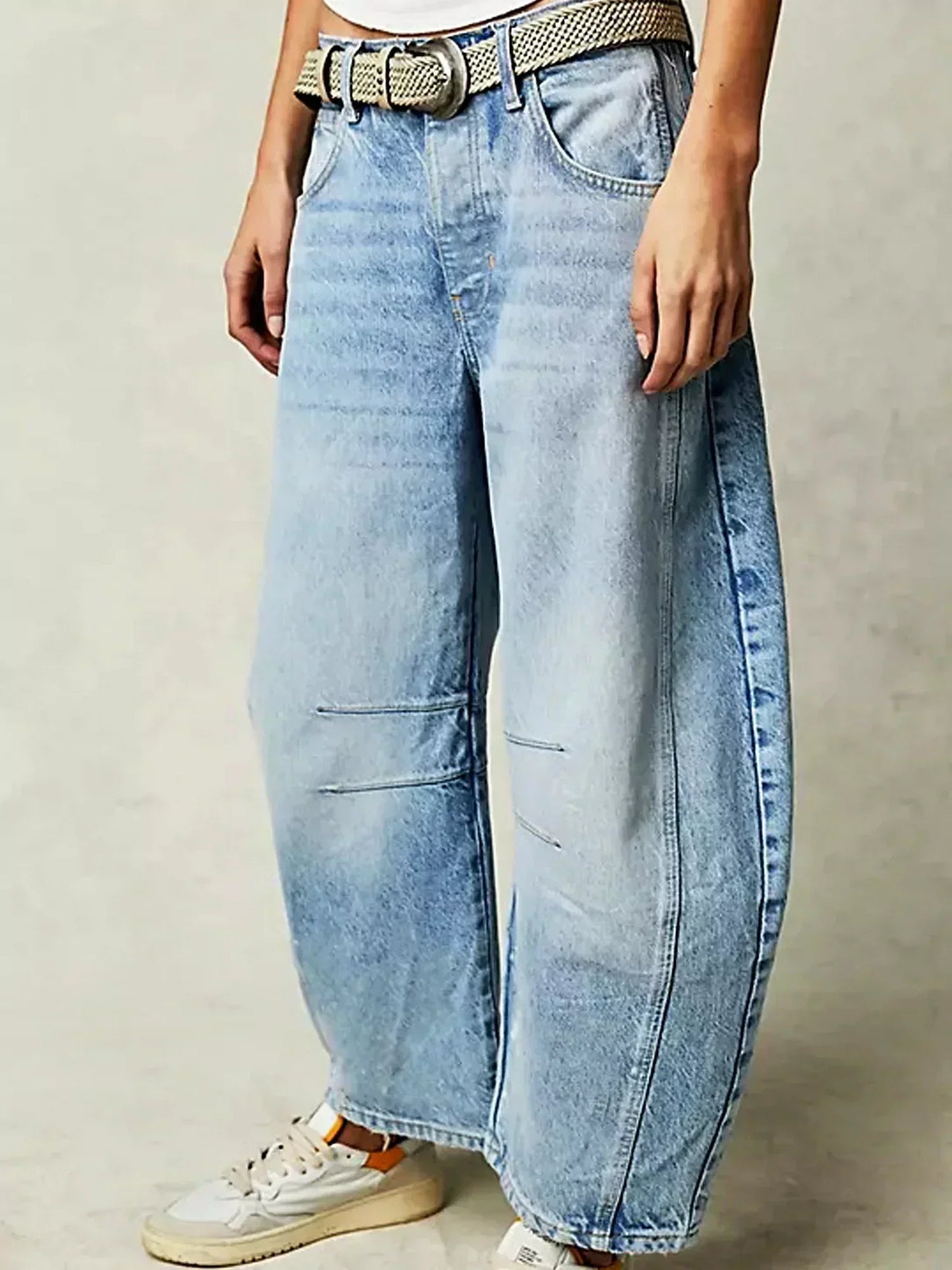 Damen Jeans Weitbein Trendy Bedruckt