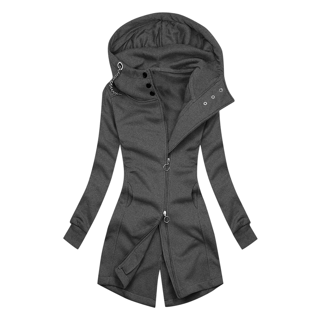 Damen Hoodie Slim Fit Hochkragen Jacke