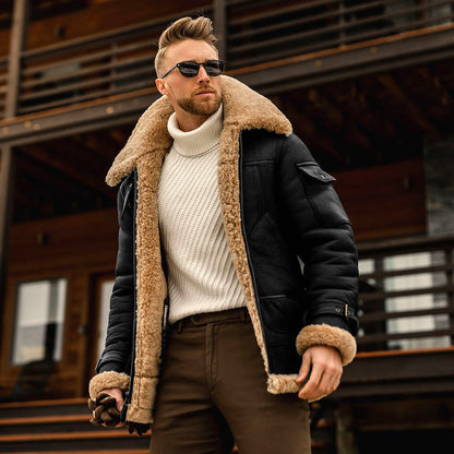 Herren Lederjacke Aviator Style