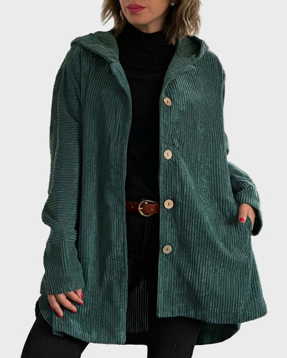 Praktische Winterjacke Kapuze und Knöpfe