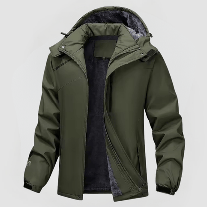 Herren Winterparka Warm Kapuze Reißverschluss