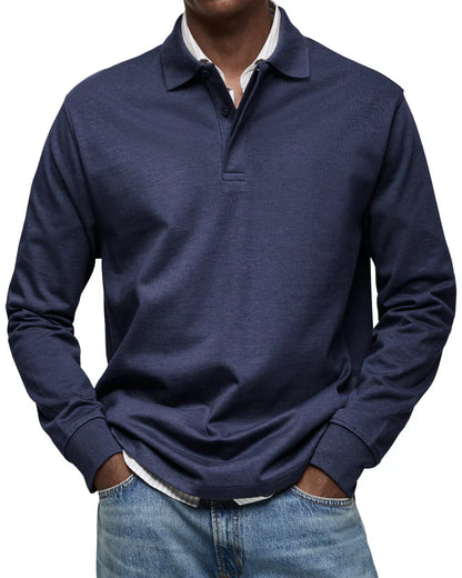 Elegantes Langarm-Poloshirt Herren klassisch
