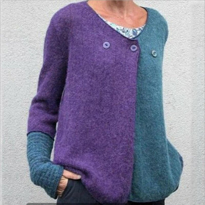 Bequemes Sweatshirt Relaxed Fit Farbenfroh Knopfleuchte