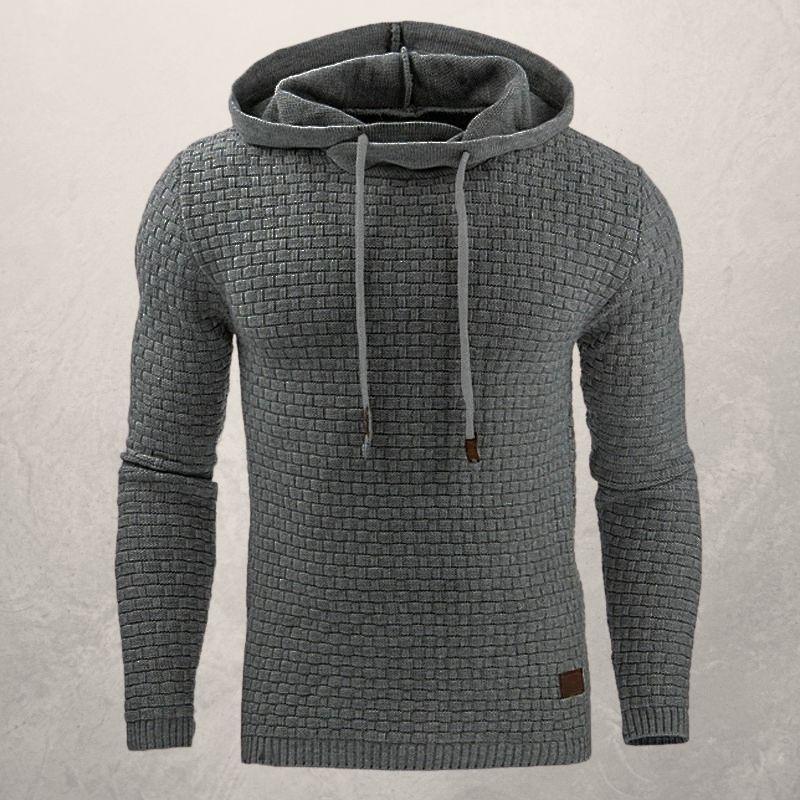 Stylischer Kapuzenpullover Slim Fit Strickmuster