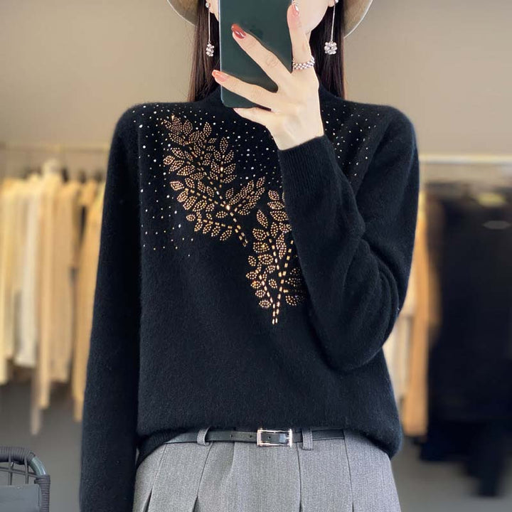 Damenpullover Mit Feinem Blumenmuster