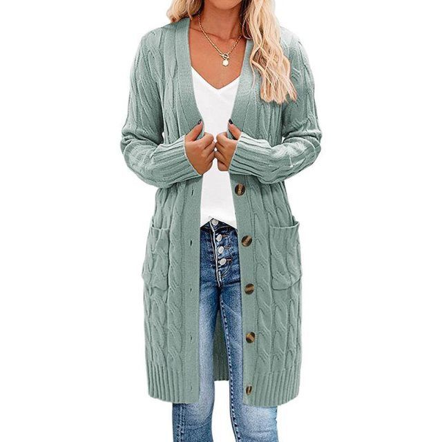 Langer Wickelcardigan Damen, Strick, Elegantes Design