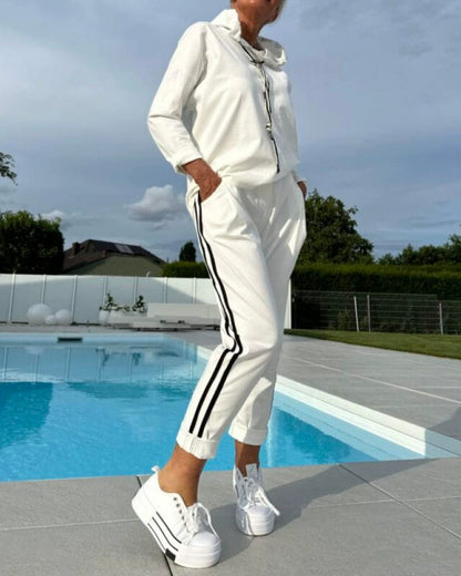 Damen Sportanzug Kapuzen-Sweatshirt und Hosen