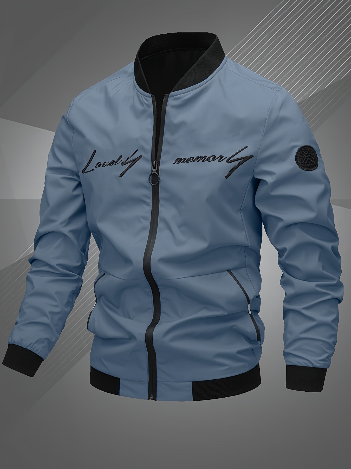Stylische Herren Bomberjacke mit Monogramm Stickerei