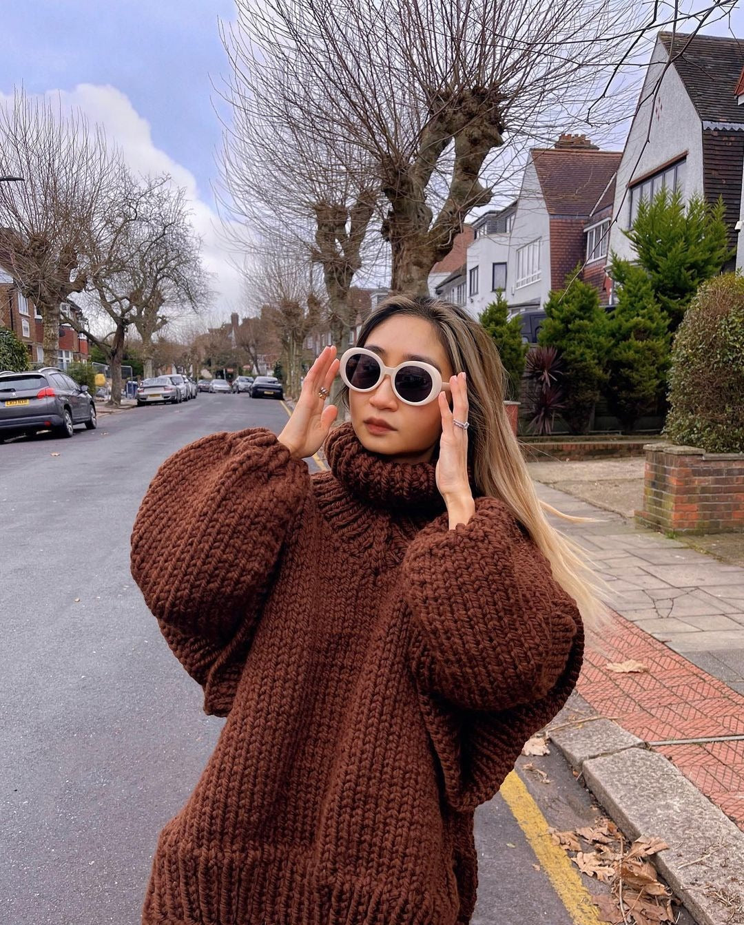 Weite Strickpullover Damen Rollkragen Oversize