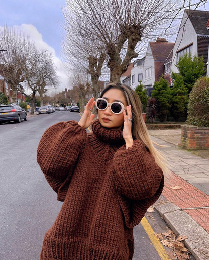 Weite Strickpullover Damen Rollkragen Oversize