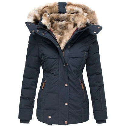 Winterjacke Damen Warm Futter Fellkapuze