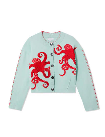 Strandcardigan Nautisch Oktopus Design - IdealeKleiden