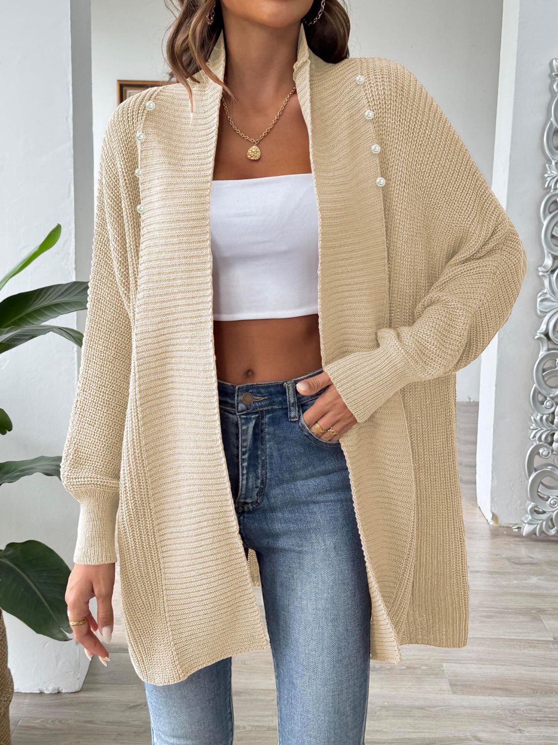 Elegante Strickjacke Damen Lockere Fit