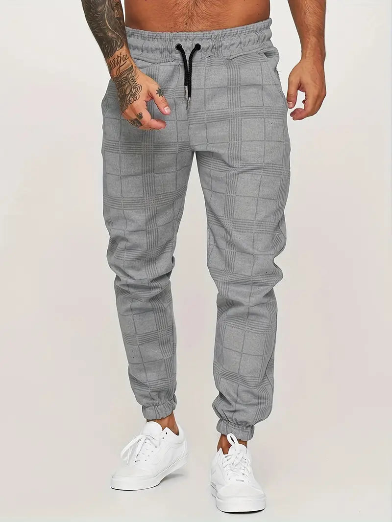 Lässige Karo-Jogginghose Herren Retro-Style - IdealeKleiden