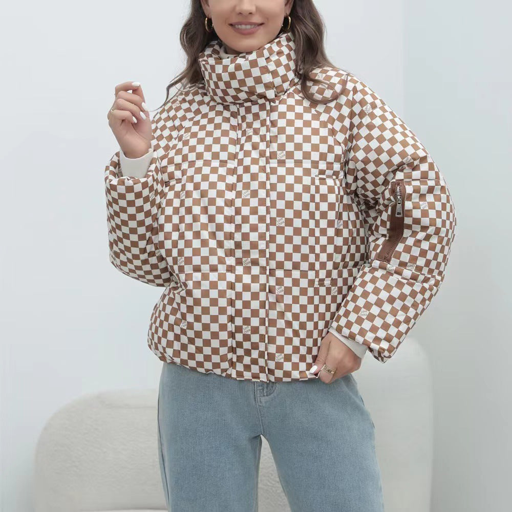 Damen Steppjacke Hochgeschlossen Winddicht