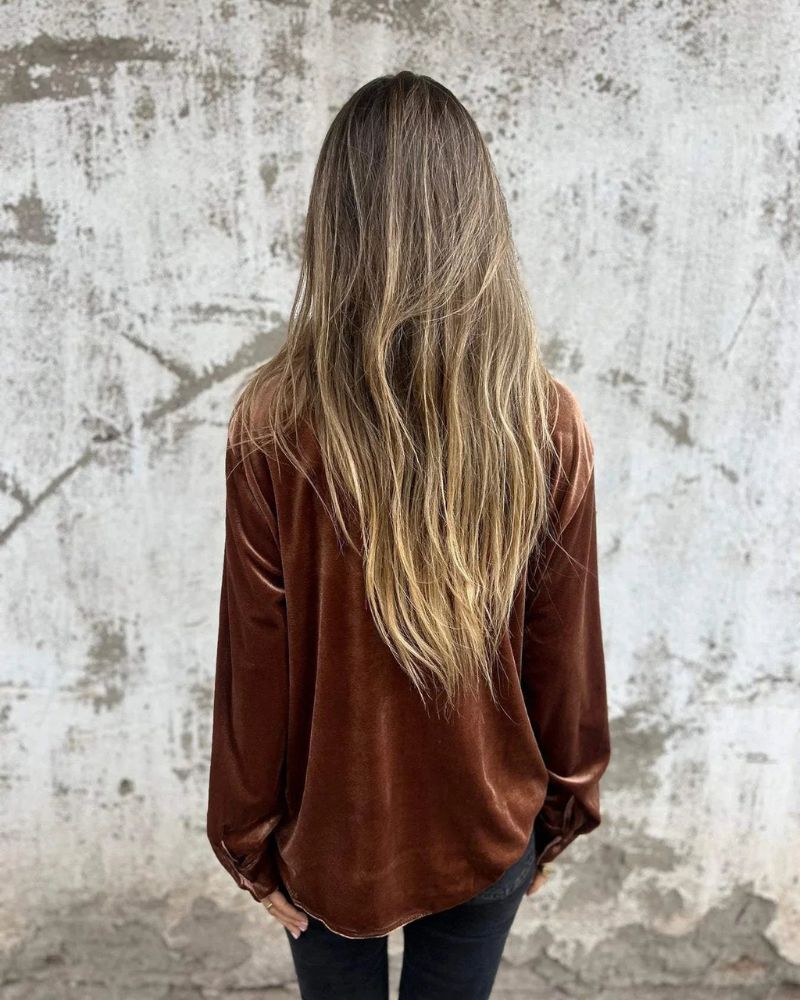 Luxus Bluse Samt Elegant - IdealeKleiden