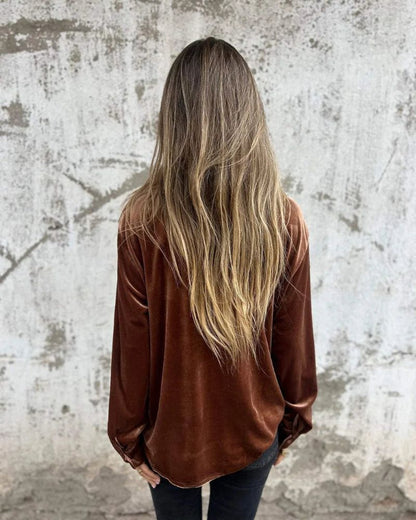 Luxus Bluse Samt Elegant - IdealeKleiden