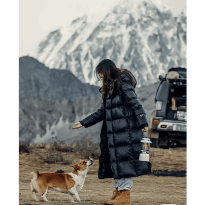 Damen Winterjacke Lang Gepolstert Warm - IdealeKleiden
