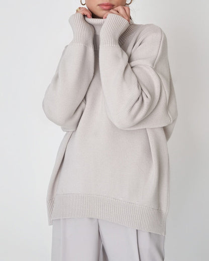 Weite Damenpullover Baumwolle Elegantes Design