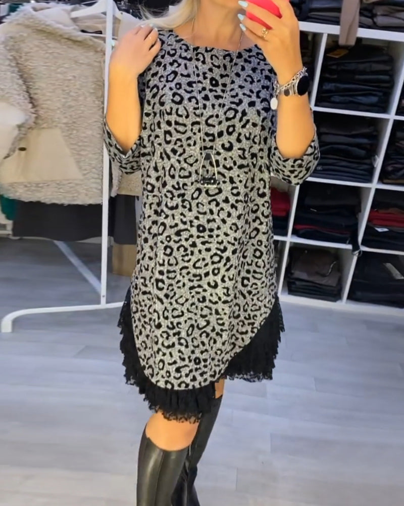 Stilvolles Leoparden-Kleid Elegant Damen