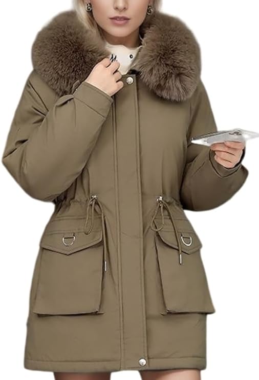 Warme Parka Damen Mantel Isoliert Mit Kapuze