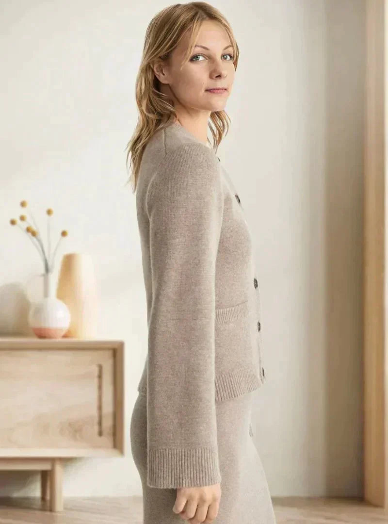 Damenschal Strickjacke Wollmischung Regular Fit - IdealeKleiden